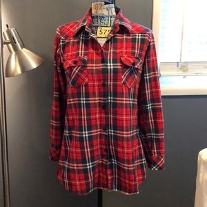 Red white and blue plaid shirt